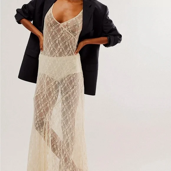 Free People A Little Lace Maxi Slip - Picture 5 of 8